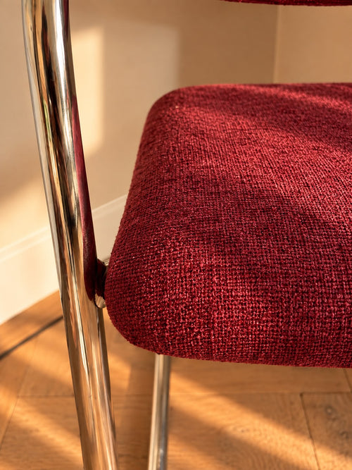 Burgundy eetkamerstoel