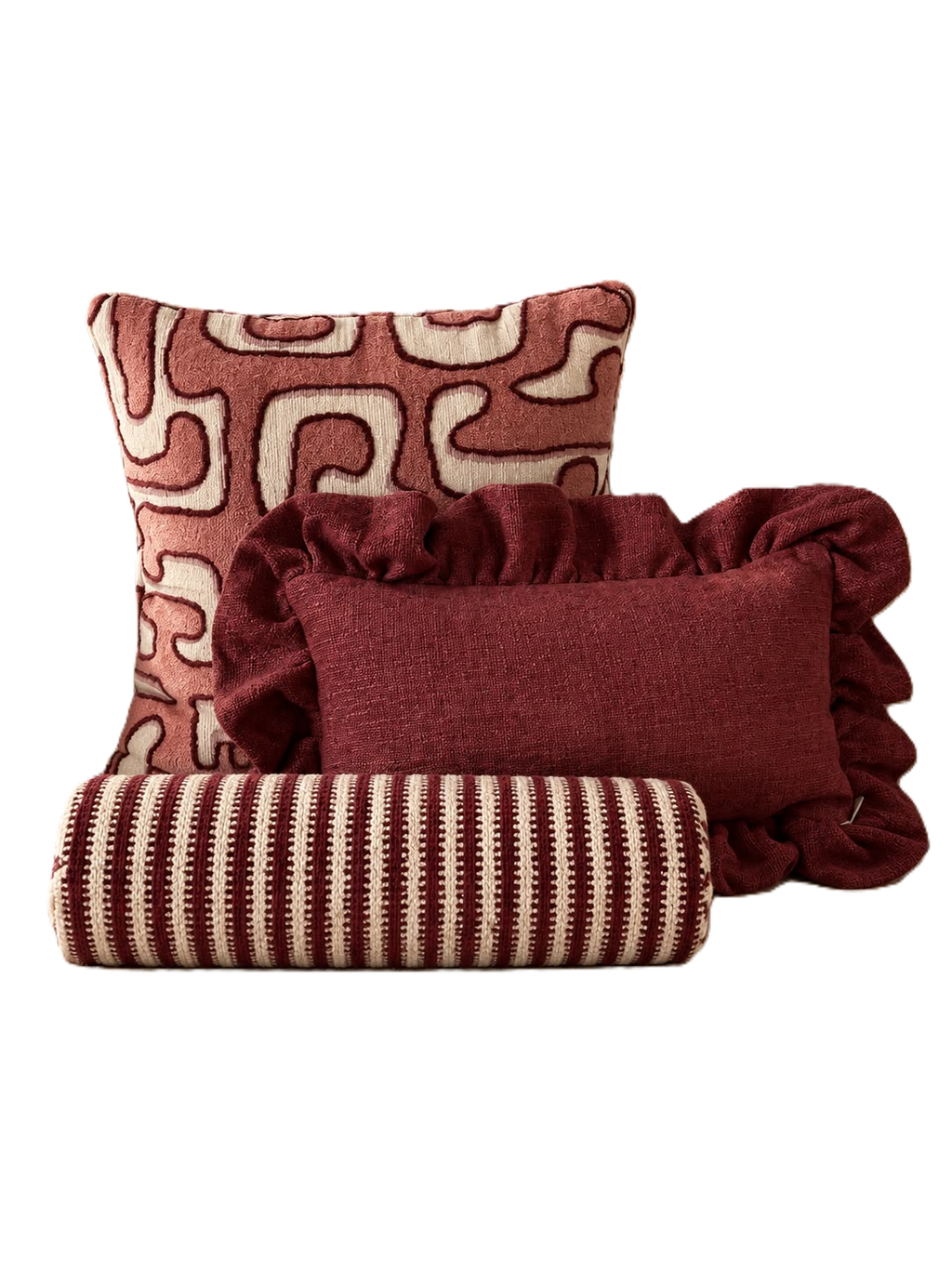 kussenset Bordeaux Éclat